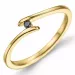 svart diamant ring i 9 karat gull 0,02 ct