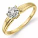 blomst diamant ring i 9 karat gull og hvitt gull 0,08 ct