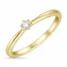 diamant solitairering i 9 karat gull 0,08 ct