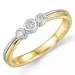rund diamantring i 9 karat gull og hvitt gull 0,12 ct
