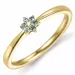 Blomst topas diamantring i 9 karat gull 0,01 ct 0,06 ct