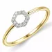 rund diamantring i 9 karat gull og hvitt gull 0,06 ct