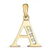 bokstav a diamant anheng i 9 karat gull 0,03 ct