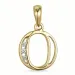 bokstav o diamant anheng i 9 karat gull 0,03 ct