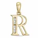 bokstav r diamant anheng i 9 karat gull 0,04 ct