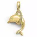 Delfin diamant anheng i 9 karat gull 0,06 ct