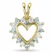 hjerte topas diamantanheng i 9 karat gull 0,13 ct 0,16 ct