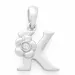 Bokstav k diamant anheng i 9 karat hvitt gull 0,01 ct