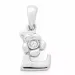 Bokstav l diamant anheng i 9 karat hvitt gull 0,01 ct