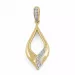 Elegant abstrakt diamantanheng i 9 karat gull og hvitt gull 0,06 ct ct