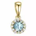 Elegant rundt topas diamantanheng i 9 karat gull 0,07 ct 0,30 ct