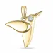 fugl diamant anheng i 9 karat gull 0,02 ct
