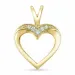 hjerte diamant anheng i 9 karat gull 0,05 ct