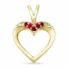 hjerte rubin anheng i 9 karat gull 0,07 ct
