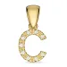 bokstav c diamant anheng i 9 karat gull 0,06 ct
