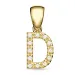 bokstav d diamant anheng i 9 karat gull 0,08 ct