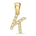 bokstav k diamant anheng i 9 karat gull 0,07 ct