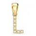 bokstav l diamant anheng i 9 karat gull 0,05 ct