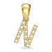 bokstav n diamant anheng i 9 karat gull 0,08 ct