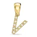 bokstav v diamant anheng i 9 karat gull 0,06 ct