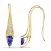 lange tanzanite briljantøredobb i 9 karat gull med tanzanite og diamant 
