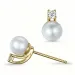 perle diamantøredobb i 9 karat gull med diamant 