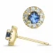 runde tanzanite briljantøredobb i 9 karat gull med tanzanite og diamant 