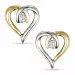 hjerte diamant øredobber i 9 karat gull og hvitt gull med diamant 