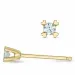 2 x 0,03 ct diamant solitaireørepynt i 9 karat gull med diamant 