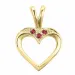 hjerte rubin anheng i 9 karat gull 0,02 ct