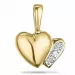 Hjerte diamantanheng i 9 karat gull og hvitt gull 0,005 ct