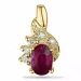 Rubin diamantanheng i 9 karat gull 0,04 ct 0,63 ct