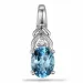 Ovalt topas diamantanheng i 9 karat hvitt gull 0,01 ct 1,70  ct