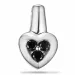 Hjerte svart diamant anheng i 9 karat hvitt gull 0,17 ct
