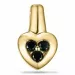 Hjerte svart diamant anheng i 9 karat gull 0,17 ct