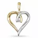 hjerte diamant diamantanheng i 9 karat gull og hvitt gull 0,03 ct