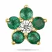 Blomst smaragd diamantanheng i 9 karat gull 0,06 ct 0,40 ct