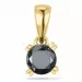 Rundt svart diamant anheng i 9 karat gull 0,25 ct