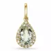 grønn ametyst diamantanheng i 9 karat gull 1,55 ct 0,10 ct