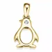 pingvin diamantanheng i 9 karat gull 0,01 ct