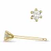 2 x 0,07 ct solitaireørepynt i 9 karat gull med diamant 