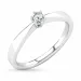 diamant solitairering i 14 karat hvitt gull 0,05 ct