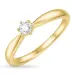 diamant solitairering i 14 karat gull 0,12 ct
