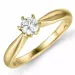diamant solitairering i 14 karat gull 0,20 ct