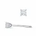 2 x 0,08 ct kampanje - diamant solitaireørepynt i 14 karat hvitt gull med diamant