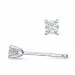 2 x 0,10 ct kampanje - diamant solitaireørepynt i 14 karat hvitt gull med diamant