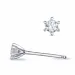 2 x 0,10 ct kampanje - diamant solitaireørepynt i 14 karat hvitt gull med diamant