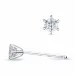 2 x 0,11 ct kampanje - diamant solitaireørepynt i 14 karat hvitt gull med diamant