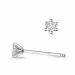 2 x 0,08 ct kampanje - diamant solitaireørepynt i 14 karat hvitt gull med diamant