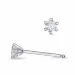 2 x 0,09 ct kampanje - diamant solitaireørepynt i 14 karat hvitt gull med diamant